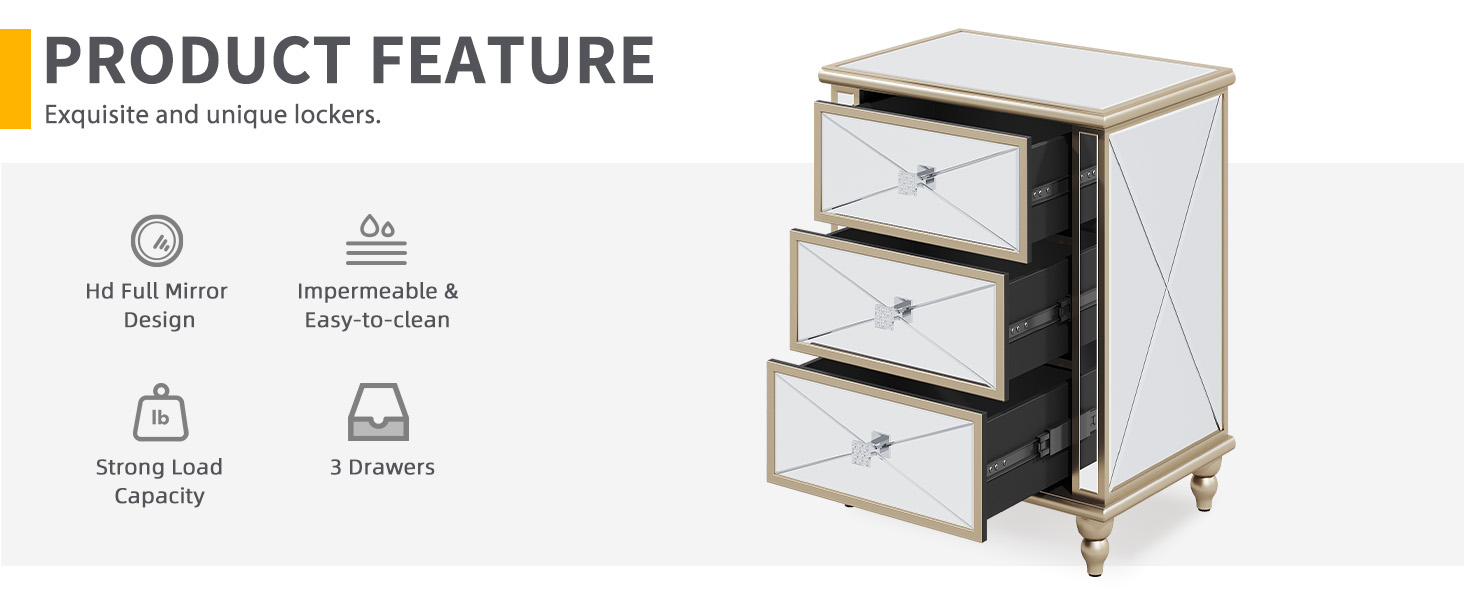 23" Akzenttruhe mit 3 Lagerschubladen