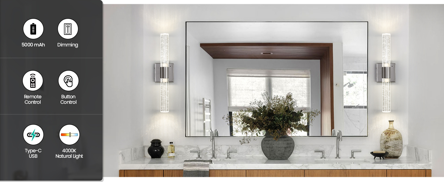 battery operated wall sconce