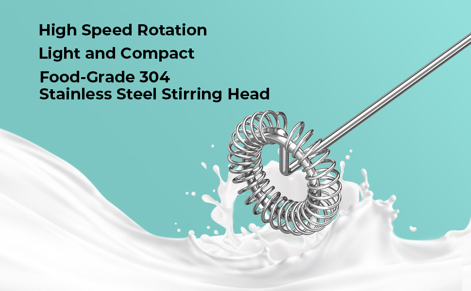 Yamdrok Milk Frother, Portable Handheld Milk Frother with Food Grade Stainless Steel Stirring