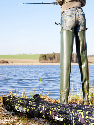 Folding Fishing Rod Case Portable Oxford Pole Tools for Reel Storage Fish Gear Tackle Carry 2 Layer