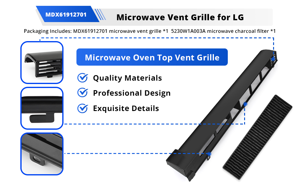 showingo MDX61912701 Replacement Microwave Vent Grille Fit