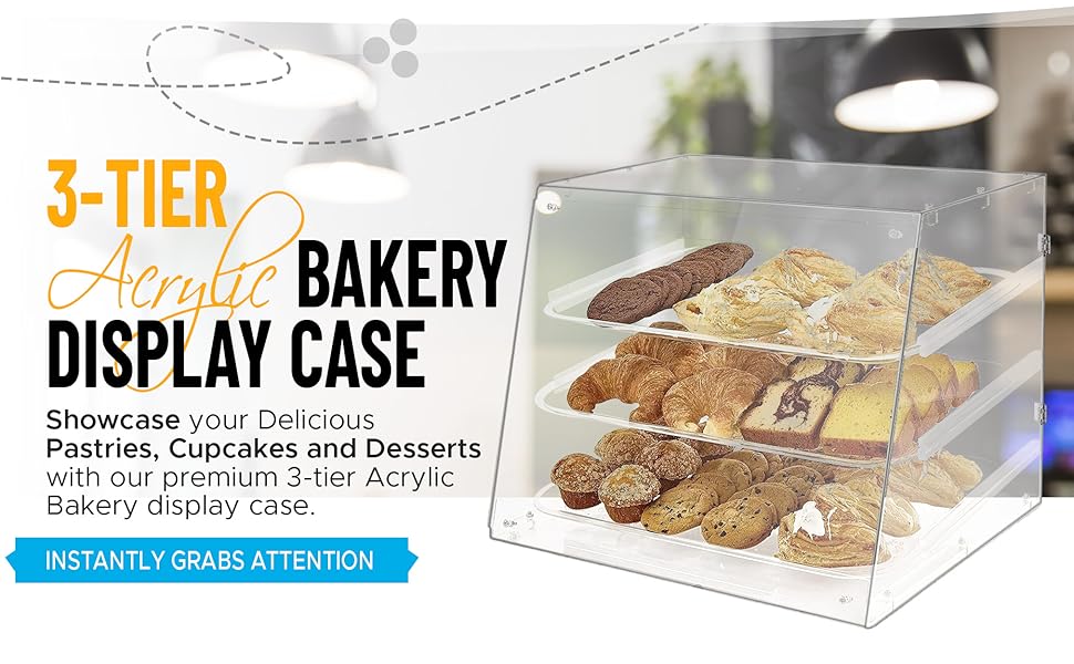 Pastry Display Case 3Tier Commercial Countertop Bakery
