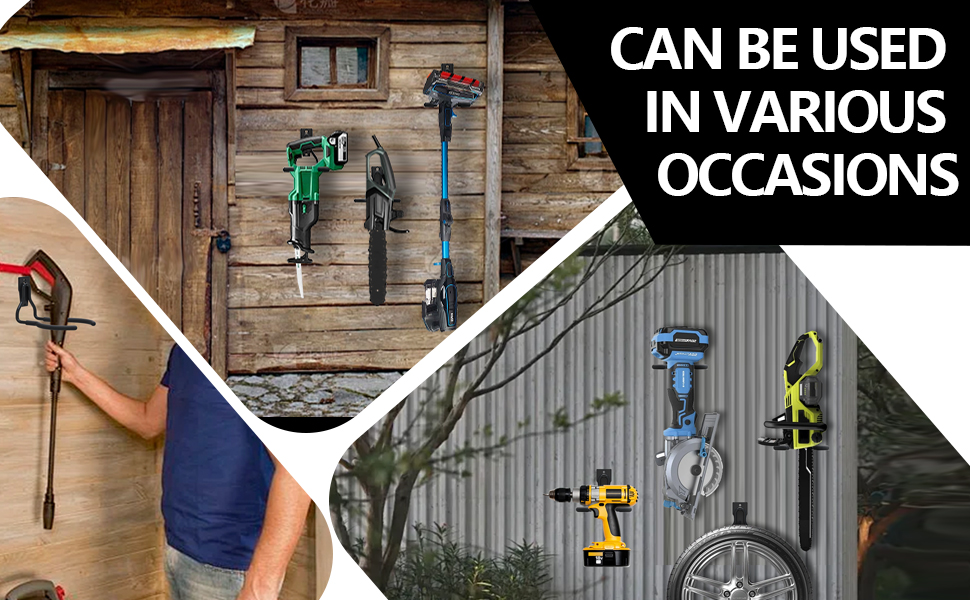 3H Weed Eater Hanger 2 Pack,2 Garage Wall hooks,2 Screw in