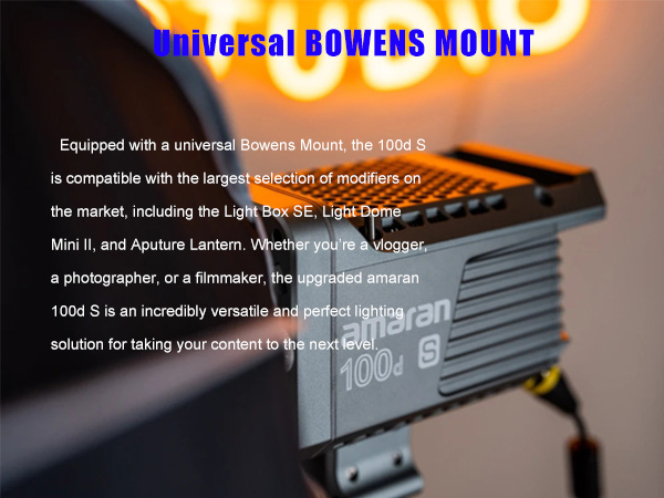 amaran 100d S 高輝度LEDライト Amazon.com : Aputure Amaran 100d S Bowens Mount LED Video