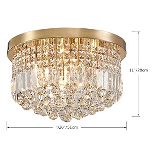 Saint Mossi Modern K9 Crystal Raindrop Chandelier Lighting