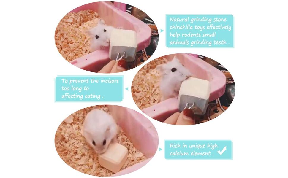 Hamiledyi Rat Lava Block Chew Toy,Chinchilla Bites Calcium