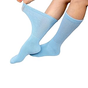 diabetic socks women neuropathy calf foot swollen size 9-11 non binding diabetes crew loose cotton