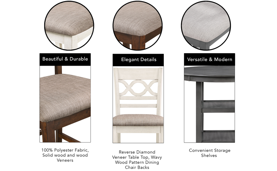 New Classic Furniture Cori 5Piece Round Counter Set with