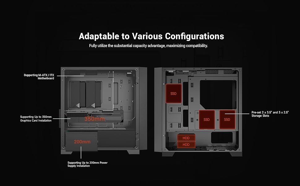 PCCOOLER CPS - C3D310ARGB　PCラック Amazon.com: PCCOOLER CPS C3D310 Airflow M-ATX PC Case Mid