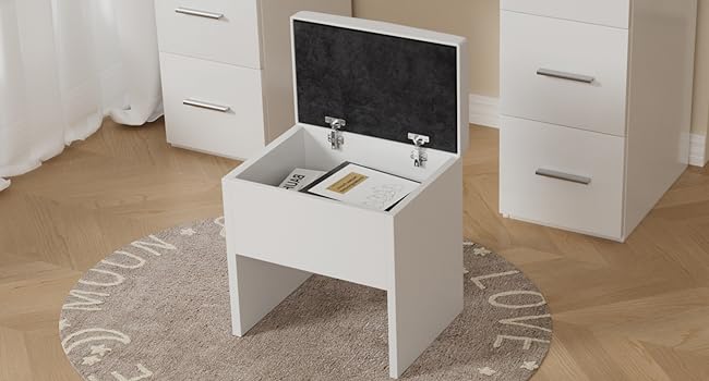 vanity with chair