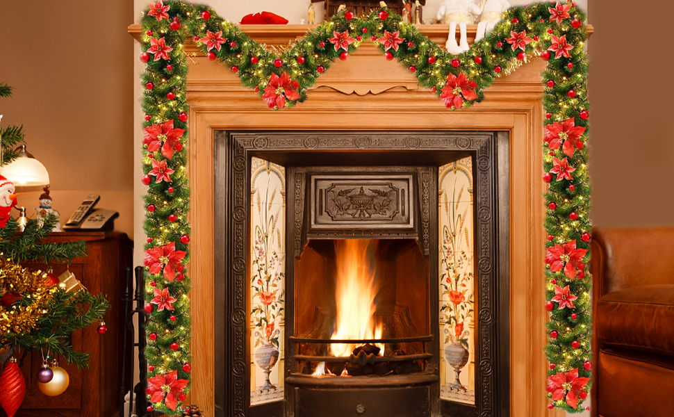 Christmas Garland 9ft PreLit Battery Operated Christmas