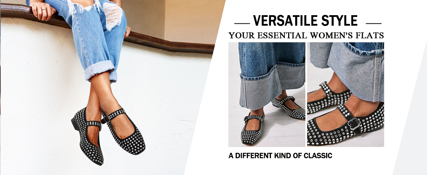 rhinestone flats for women