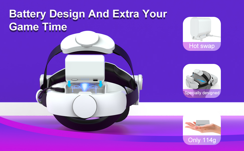 AIOBUVR 7000mAh Battery Pack Head Strap Accessories