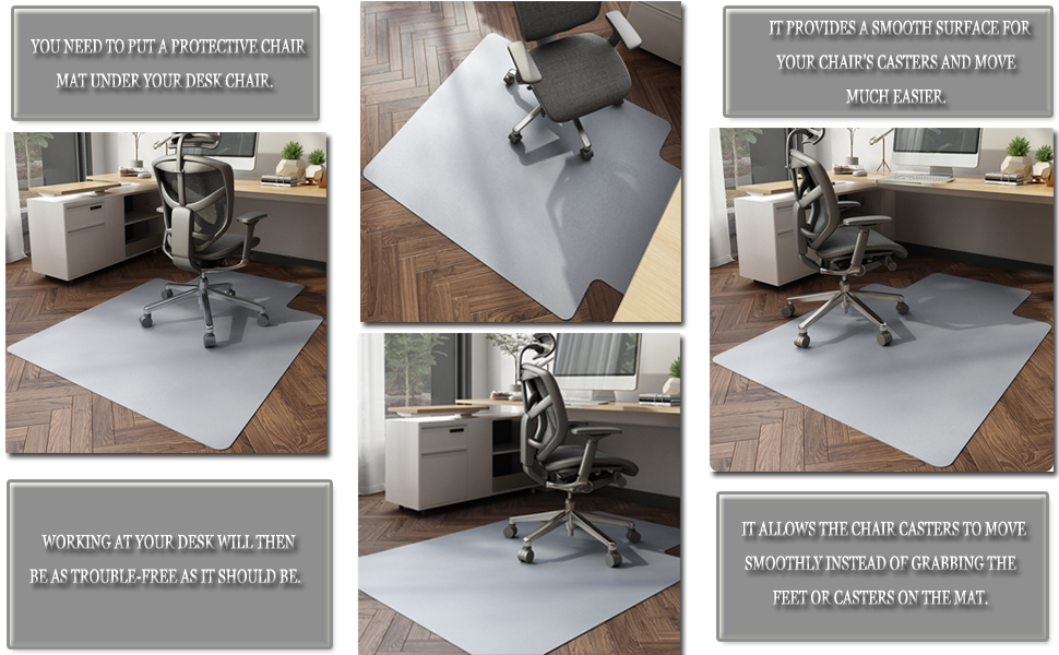 Office Chair Mat for Carpeted Floors, Hardwood Floor Anti