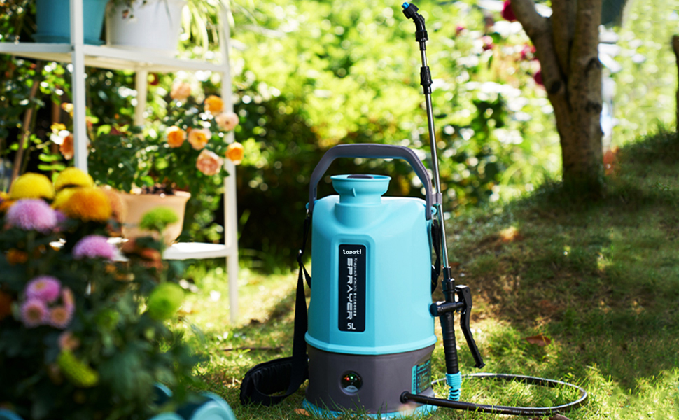 Amazon.co.jp: lopoti 噴霧器 電動 充電式 12V 自動噴霧器 5L 大