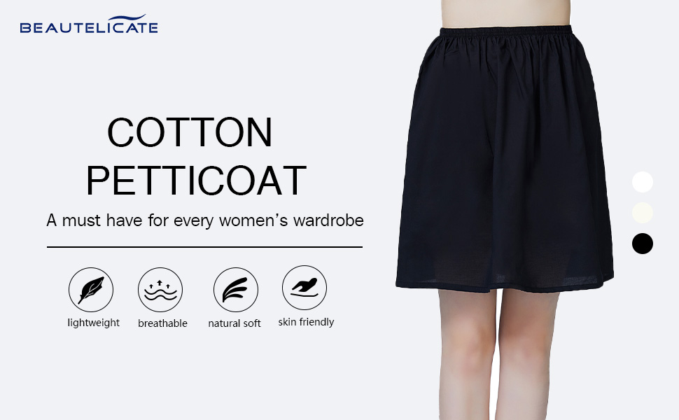 black cotton half slip