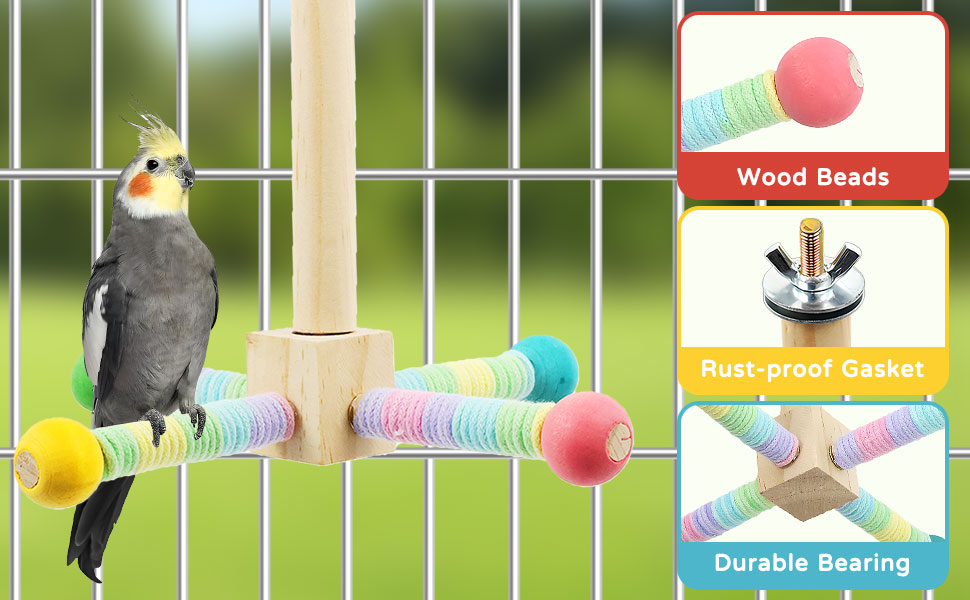 FAILUN PARROT ROTATING PERCH TOY