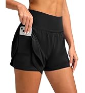 SANTINY Women's 2 in 1 Running Shorts with Pockets 3
