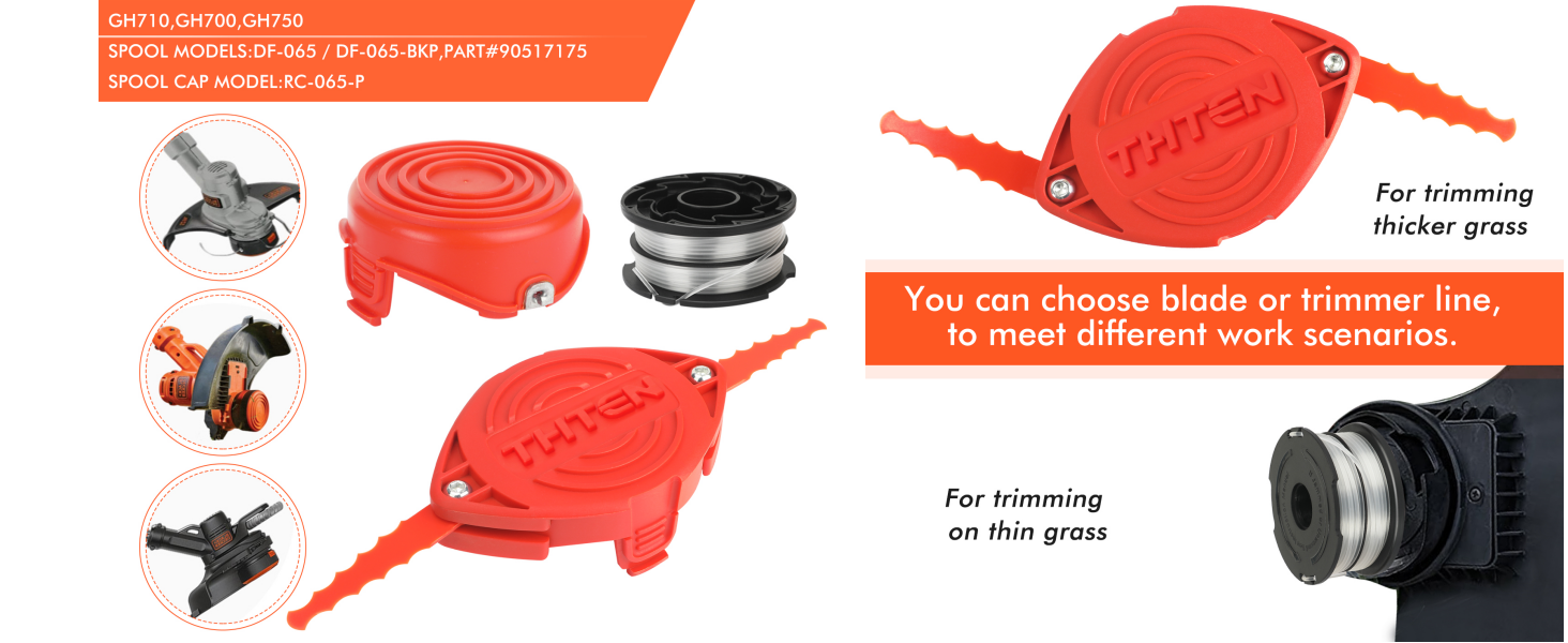 THTEN DF065 90517175 Trimmer Blades Head Compatible with