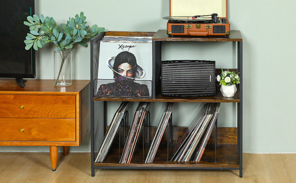 Amazon.co.jp: レコードプレーヤースタンド レコードラック