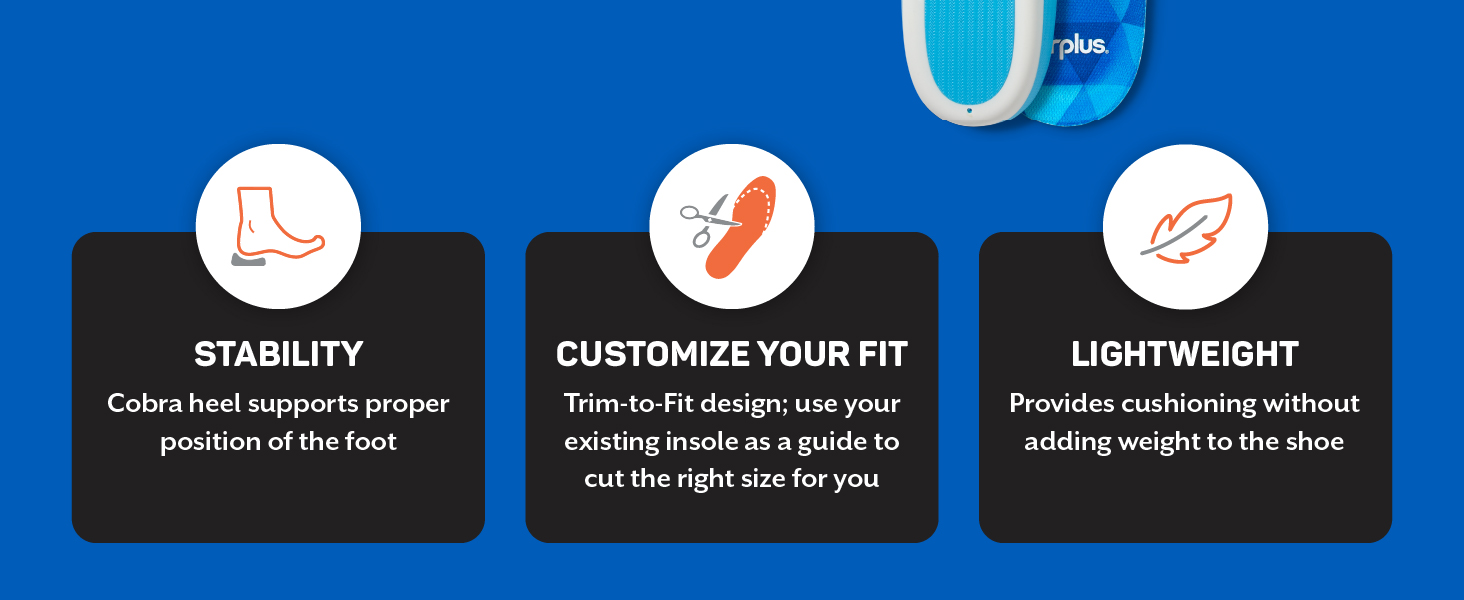 Stability, Customize your Fit, Lightweight