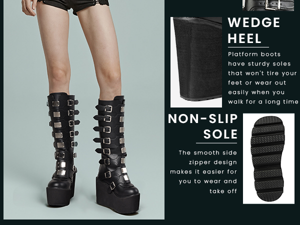 Amazon.com | CELNEPHO Womens Chunky Platform Knee High Boots