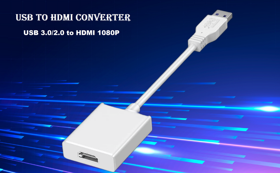 Scalebee USB to HDMI Adapter; USB 3.0/2.0 to HDMI 1080P Video Graphics Cable Converter with