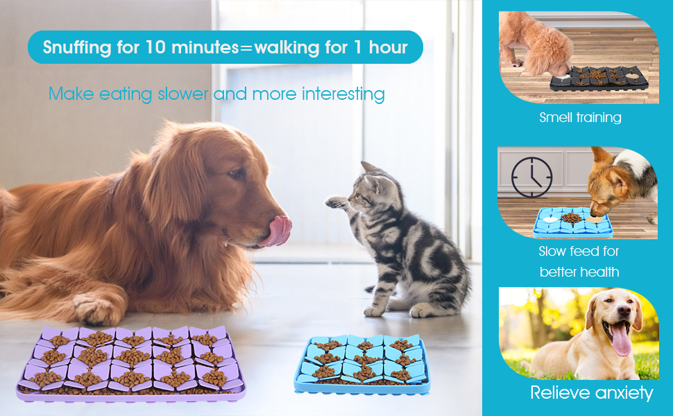 Snuffle Mat for Dogs, VOOWO Silicone Snuffle Mat Lick Mat