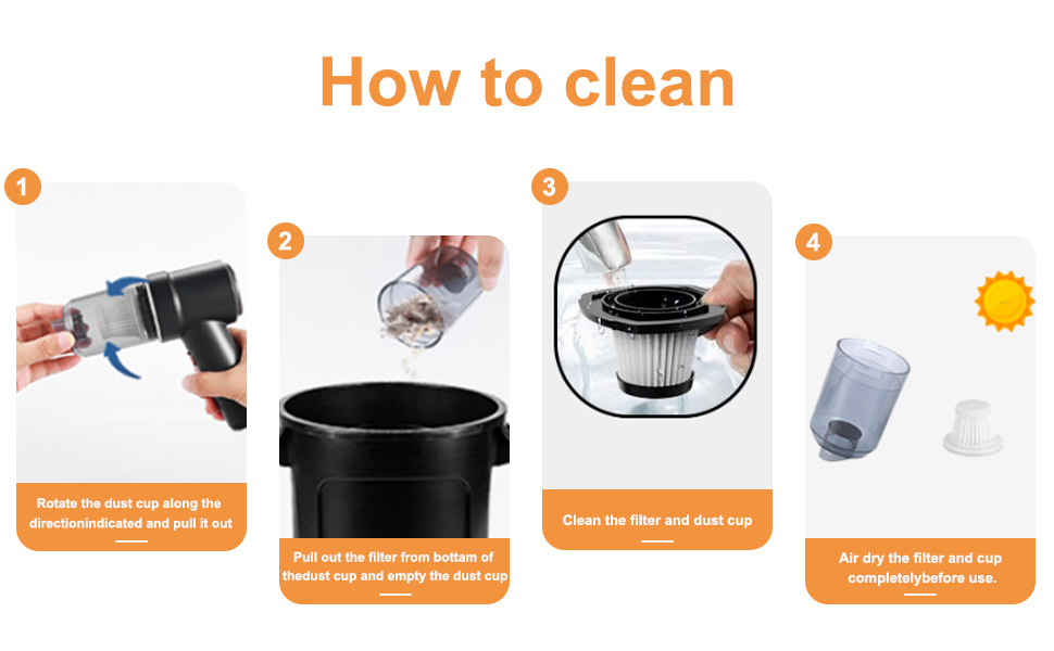 Handheld Vacuum, Car Vacuum Cleaner Cordless, Portable Powerful