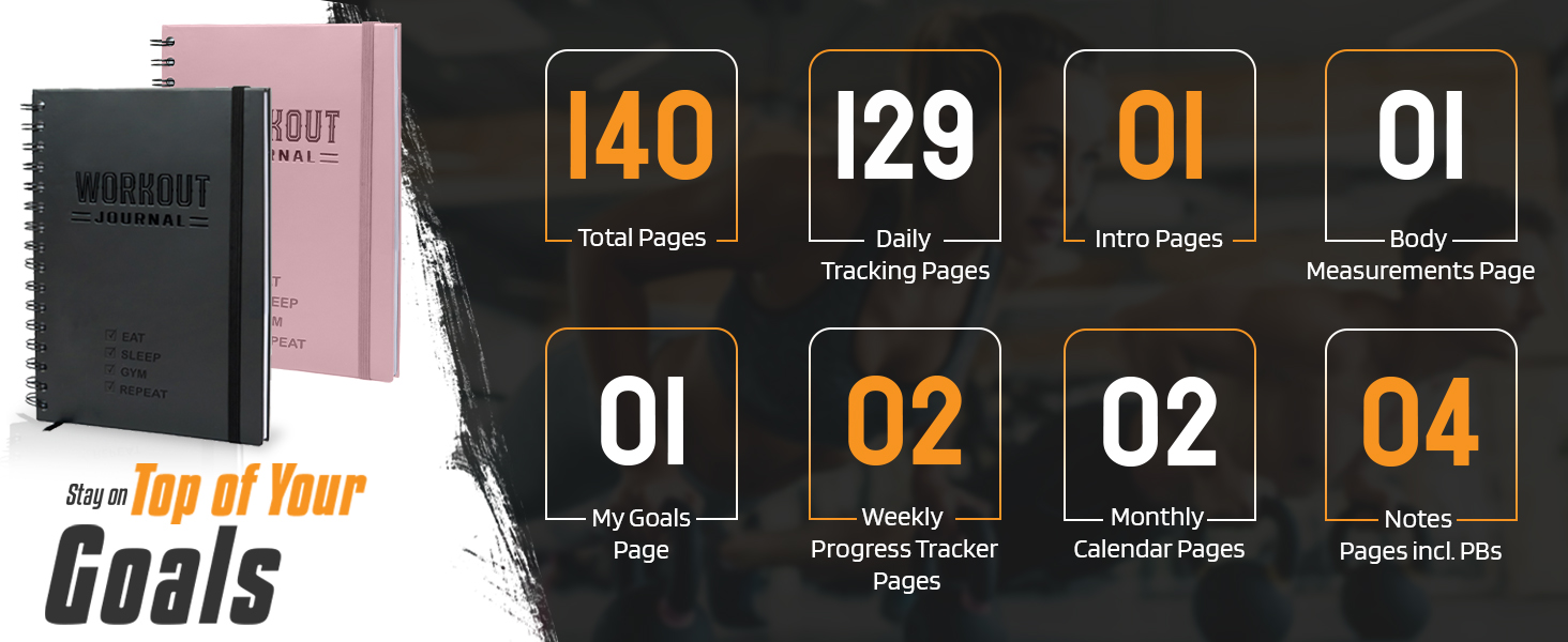 Hardcover Fitness Journal Planner