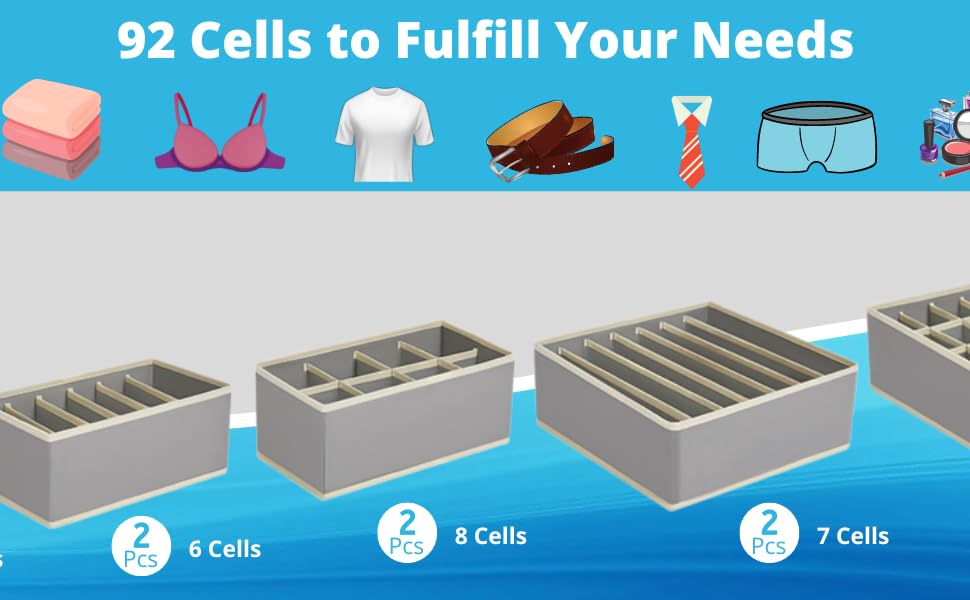 Pros, 10 Pack Fabric Drawer Dividers Dresser