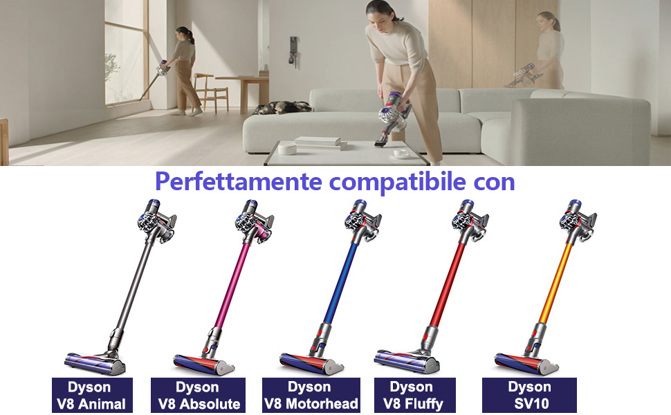 MVMOD Batteria per Dyson V8, 21.6V 4600mAh V8 Batteria di ricambio per