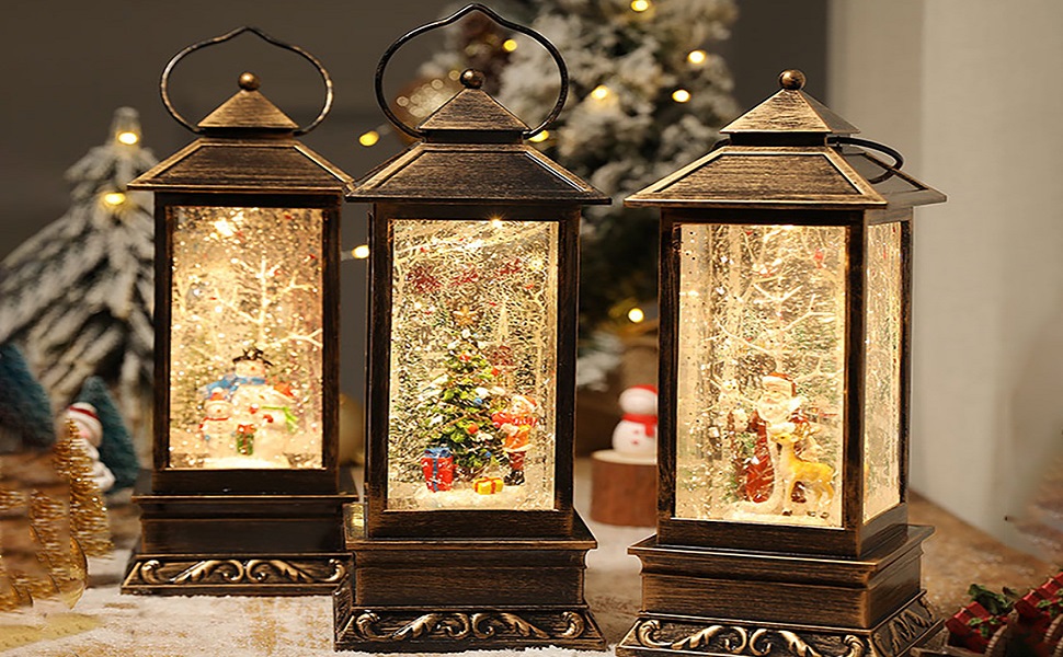 Amazon.co.jp: クリスマス スノードーム LEDライト 電池式