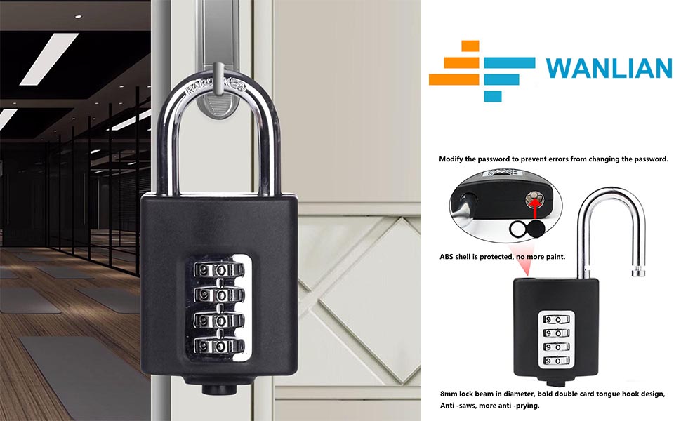 Lock,Gym Storage Lock,4 Digit Combination Lock