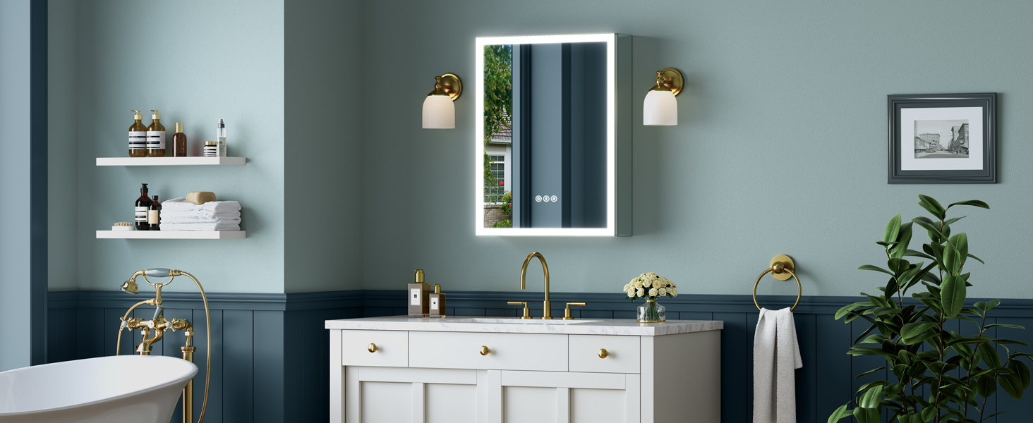 medicine cabinet with lights