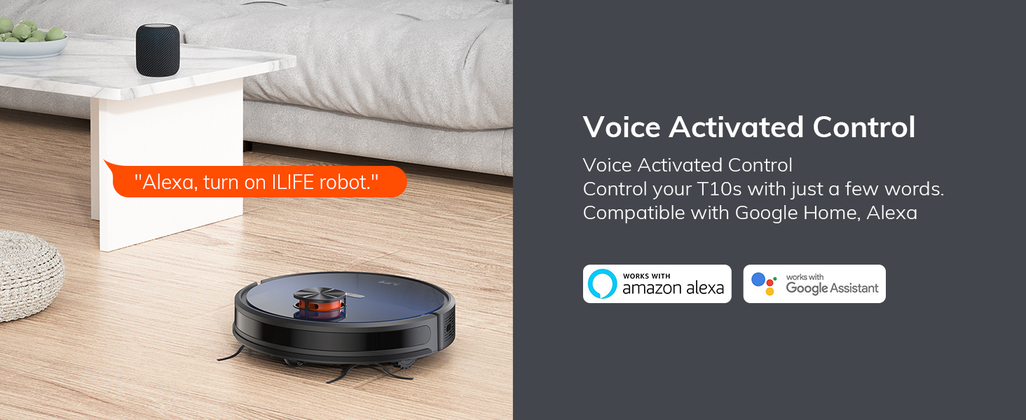 ILIFE T10s Robotic Vacuum Cleaner, Powerful Suction, Customized
