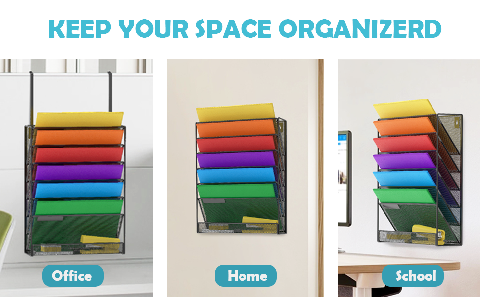 Amazon.com : MINDEPOT 7-Tier Wall Hanging File Organizer Cubicle ...