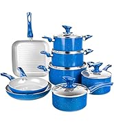 Conjunto de panelas e frigideiras Granitestone antiaderentes, conjunto completo de panelas de cozinha de 13 peças, inclui...