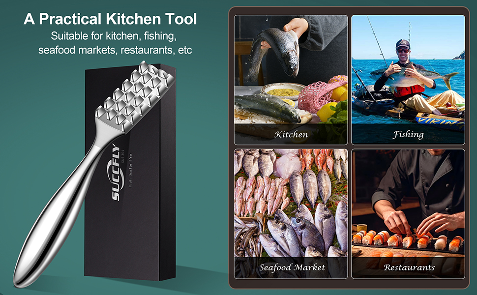 Premium Fish Scaler Stainless Steel, Fish Scale Remover