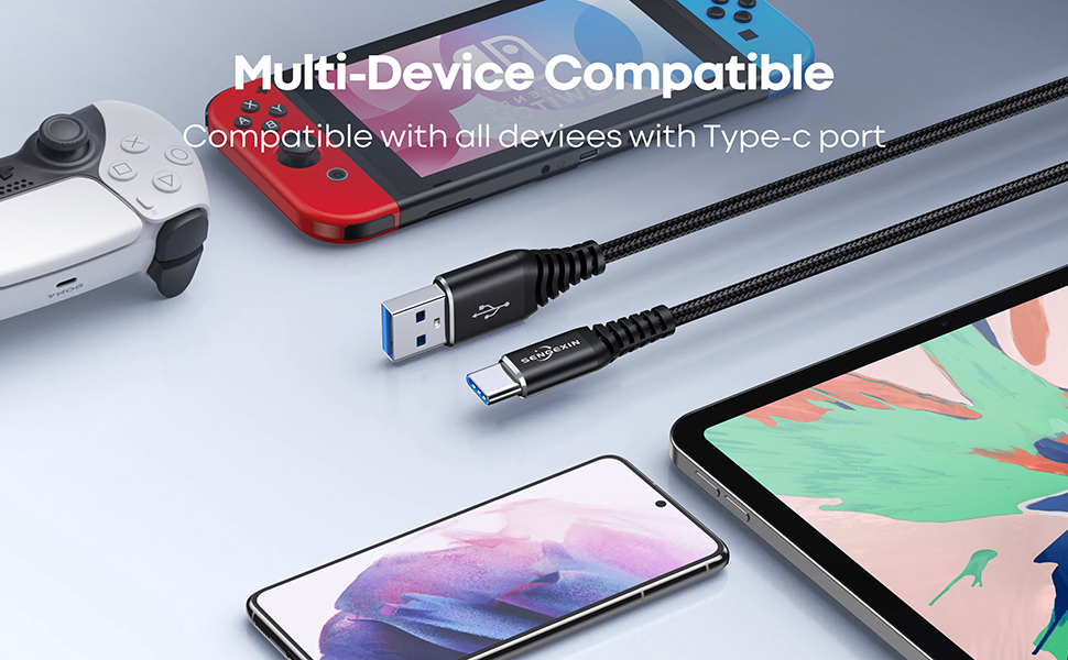 Long USB C Cable 3M,USB Type C Charger Cable 2Pack for PS5 Controller,PlayStation 5,PS5 DualSense Sony,Samsung Galaxy S20 S21 FE 5G,A71 A51 A41 Xbox Series X/S Controller,3A Fast Charge Charging Lead 19 Multi-Device Compatible