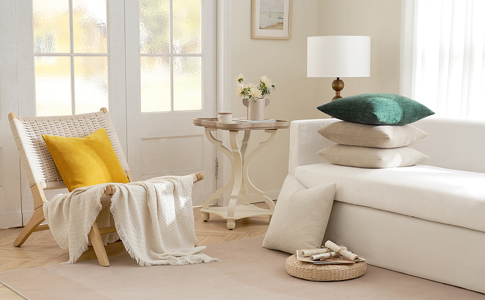 ANRODUO Pack of 2 Christmas Green Soft Textured Decorative