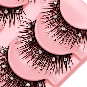 Amazon | 5組キラキラ輝くつけまつげ 3D ナチュラル コスプレ