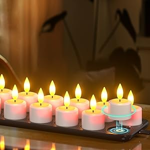 flameless candles rechargeable with charging base station