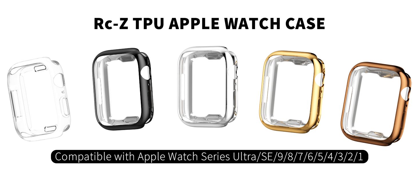 RcZ Case for Apple Watch Series 9/8/7 45mm, [6Pack] Soft