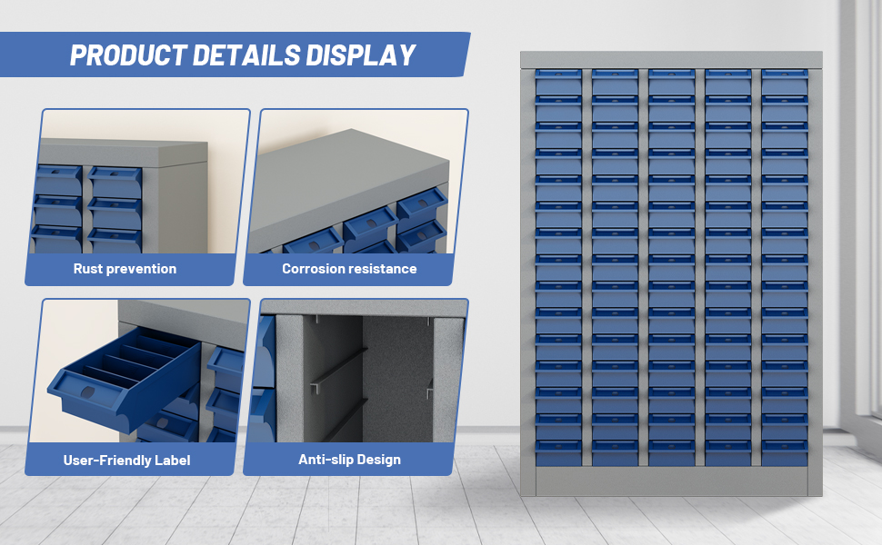 Parts Storage Cabinet – Multi-Purpose Organizer for Screws, Bolts, Nails, Craft Supplies, Legos