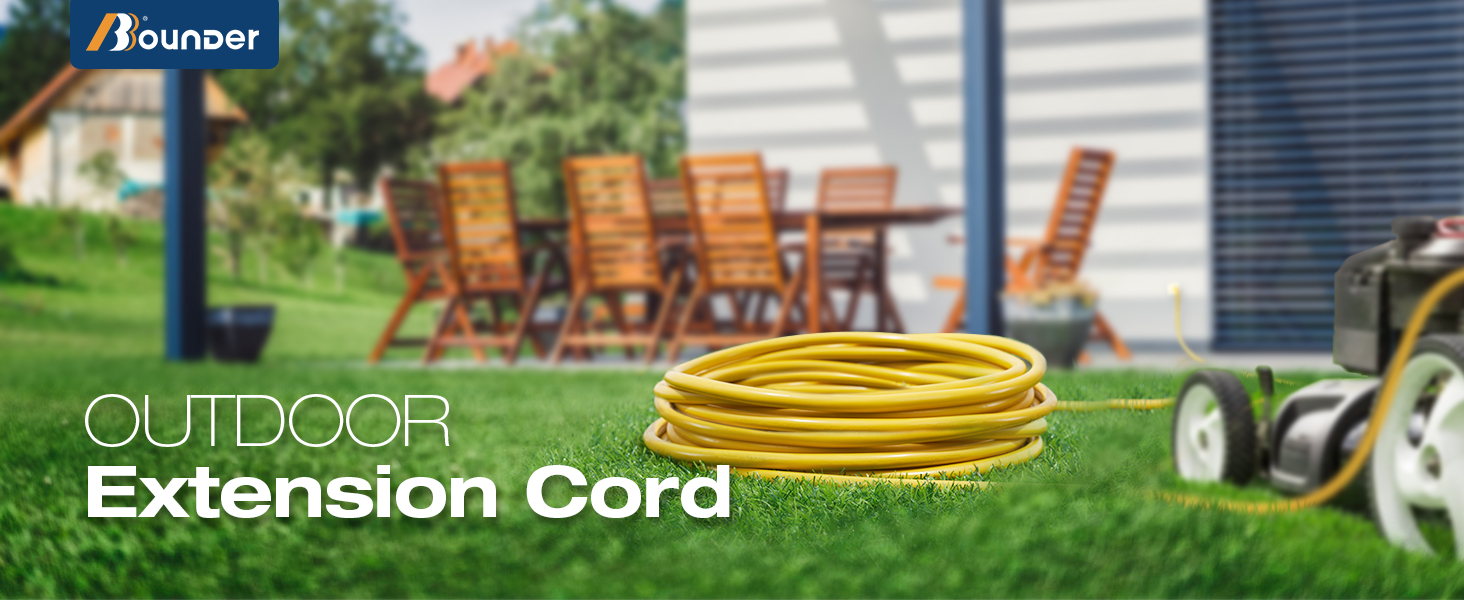 Outdoor Extension Cord 100 FT Waterproof, 12/3 SJTW Heavy Duty 15A 1875W, Flexible