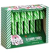 Christmas Candy Canes - Classic Green & White Wintergreen Flavor, 12 Count | Individually Wrapped...