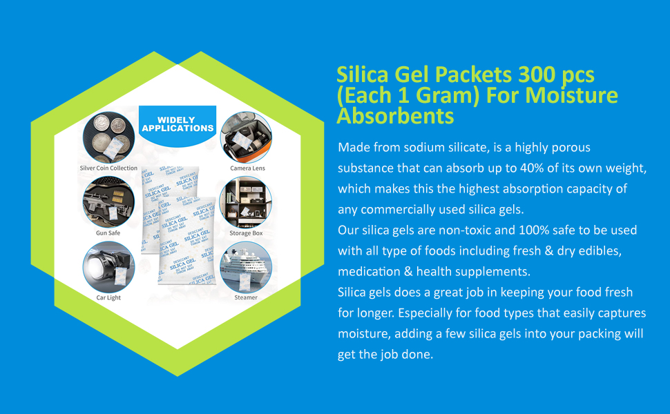 Silica Gel MOISTURE absorbers for food storage.