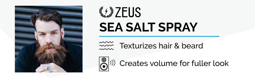 zeus sea salt spray to add volume and texture to hair