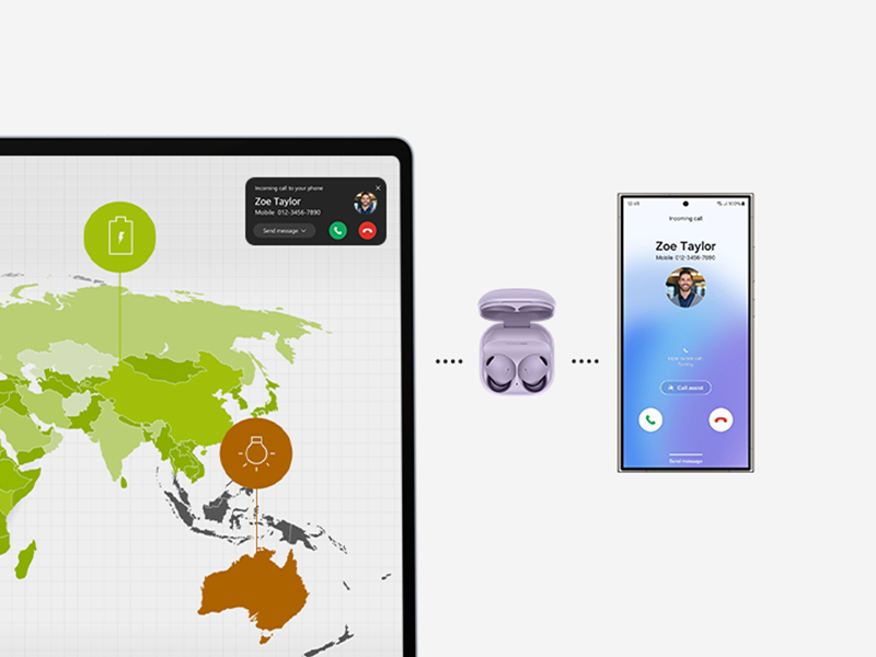 Laptop Samsung Galaxy Book4 Edge și căști Samsung Galaxy Buds